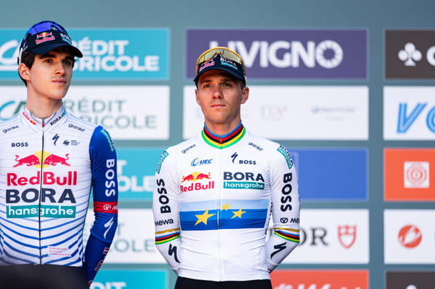 120th ILombardia Team Presentation Remco Evenepoel of Red Bull Bora Hansgrohe attends the 120th ILombardia team presentation in Bergamo, Italy, on October 9, 2026. Bergamo Italy Copyright: xTommasoxBerardix originalFilename:berardi-120thilo261009_npqje