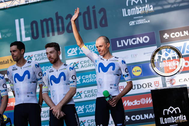 120th ILombardia Team Presentation Eric Mas of Team Movistar attends the 120th ILombardia team presentation in Bergamo, Italy, on October 9, 2026. Bergamo Italy Copyright: xTommasoxBerardix originalFilename:berardi-120thilo261009_npvTG