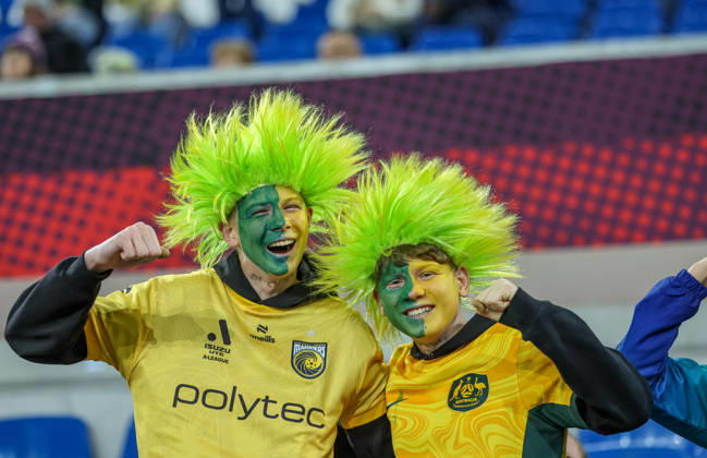 GER, Karlsruhe, Germany vs. Australia, FIFA, DFB, soccer, 2026–2027 season, BBBank Wildpark, Friendly Match: Photos of Australian Fans, Australia, DFB, DFL. REGULATIONS PROHIBIT ANY USE OF PHOTOGRAPHS AS IMAGE SEQUENCES AND OR QUASI-VIDEO, October 9, 2026 Copyright: HMBxMedia HendrikxHamelau