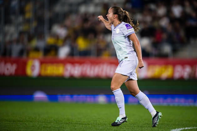 261009 Guro Reiten of Norway celebrates after scoring the 0–1 goal during the FIFA Women’s World Cup Qualifier soccer match between Romania and Norway on October 9, 2026 in Bucharest. Photo by Marius Simensen. BILDBYRAN COP 238 bbeng women FIFA World Cup qualifiers soccer football celebration international match Norway Romania World Cup qualifiers women Copyright: MARIUSxSIMENSEN BB261009BB630