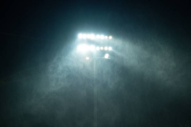 October 9, 2026, 3rd Division, Matchday 8, SC Preußen Münster vs. Rot Weiss Essen at the LVM Preußenstadion (under floodlights, rain) IMPORTANT NOTICE: In accordance with DFB and DFL regulations, it is prohibited to use or allow the use of photographs taken in the stadium and or during the game in the form of sequential images and or video-like photo series. Copyright: xJordyxFourgonx