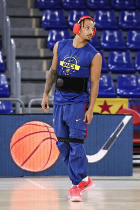 October 9, 2026, Barcelona, Barcelona, Spain: Juntin Robinson of FC Barcelona, Barca looks on during the EuroLeague League Phase MD 4 match played between FC Barcelona and Zalgiris Kaunas at Palau Blaugrana on October 09, 2026 in Barcelona, Spain. Barcelona Spain - ZUMAa181 20261009_zaa_a181_253 Copyright: xJavierxBorregox