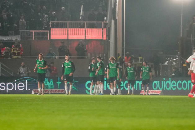 Germany 3rd Division 2026–2027, Matchday 8: SC Preußen Münster vs. Rot-Weiß Essen, Friday, October 9, 2026, LVM Preußenstadion, Münster, North Rhine-Westphalia, Germany; 1–0 goal by Montell Ndikom (SC Preußen Münster), 28; celebration, joy, emotions, team Copyright: xMerlexKölkingx