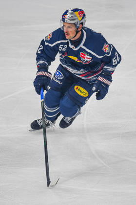 October 9, 2026, Munich, Germany; PENNY DEL, German Ice Hockey League, 2026–27 season, Matchday 7: EHC Red Bull Munich vs. ERC Ingolstadt at SAP Garden in Munich; Patrick Hager of EHC Red Bull Munich skating, in motion on the ice