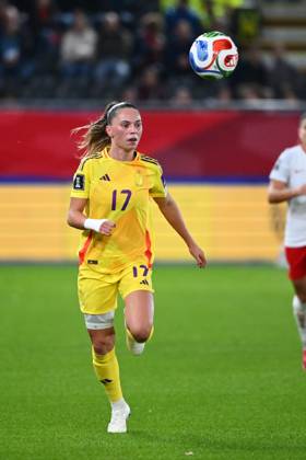 Belgium v Poland - FIFA Women s World Cup 2027 UEFA Qualifiers LEUVEN, BELGIUM - OCTOBER 09 : Janssens Jill forward of Belgium during the FIFA Women s World Cup 2027 UEFA European Qualifiers play-offs round 1 path 2 first leg match between Belgium and Poland on October 9, 2026 in Leuven, Belgium, 09 10 2026 Leuven Belgium  Copyright: xVincentxKalutx
