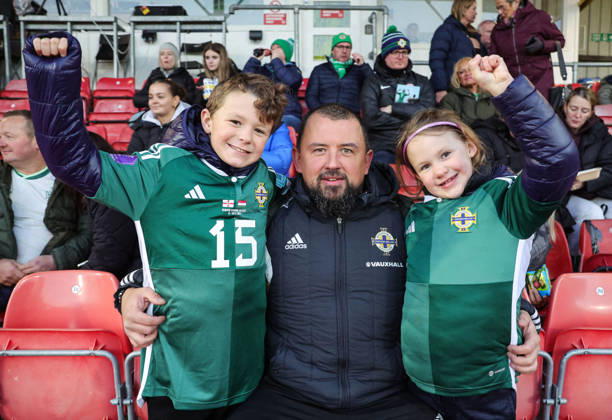 2027 FIFA Women s World Cup Round One Qualifying Play-off First Leg, Inver Park, Larne 9 10 2026 Northern Ireland vs Portugal A view of Northern Ireland fans ahead of the match A view of Northern Ireland fans ahead of the match 9 10 2026  Copyright: xx N Ireland v Portugal_017