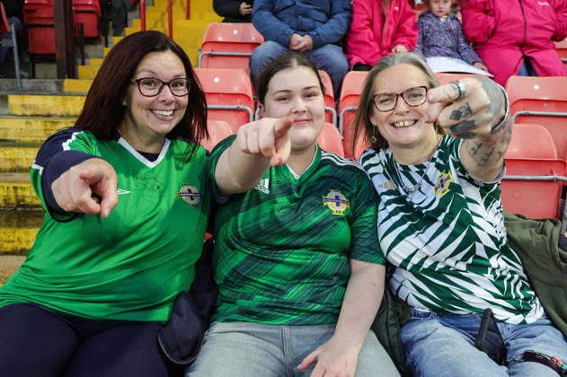 2027 FIFA Women s World Cup Round One Qualifying Play-off First Leg, Inver Park, Larne 9 10 2026 Northern Ireland vs Portugal A view of Northern Ireland fans ahead of the match A view of Northern Ireland fans ahead of the match 9 10 2026  Copyright: xx N Ireland v Portugal_023