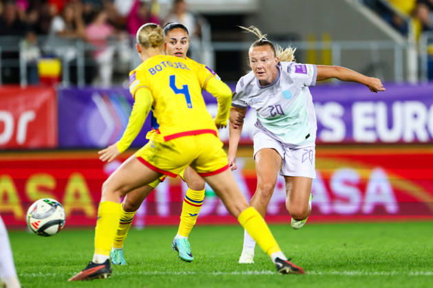 Women s World Cup Qualifier: Romania vs. Norway, Bucharest, October 9, 2026 Synne Sofie Kinden Jensen during the Women s World Cup qualifying match between Romania and Norway at Stadionul Arcul de Triumf in Bucharest. Photo: Nikola Krstic, NTB. EDITORIAL USE ONLY. RESTRICTED USE FOR BETTING COMPANIES. Copyright: xNikolaxKrsticx xNTBx