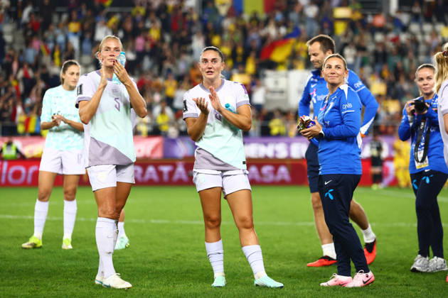 Women s World Cup Qualifier: Romania vs. Norway, Bucharest, October 9, 2026: The Norwegian women s national team celebrates after the World Cup qualifying soccer match between Romania and Norway at Stadionul Arcul de Triumf in Bucharest. Photo: Nikola Krstic, NTB. EDITORIAL USE ONLY. RESTRICTED USE FOR BETTING COMPANIES. Copyright: xNikolaxKrsticx xNTBx