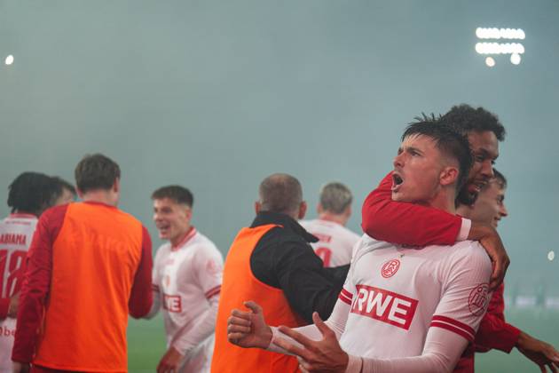 October 9, 2026, 3rd Division, Matchday 8, SC Preußen Münster vs. Rot-Weiss Essen at the LVM Preußenstadion. Goal for the 2–3 by Semir Telalovic; Essen celebrating here with the team. IMPORTANT NOTICE: In accordance with DFB and DFL regulations, it is prohibited to use or allow the use of photographs taken in the stadium and or during the game in the form of sequential images and or video-like photo series Copyright: xJordyxFourgonx