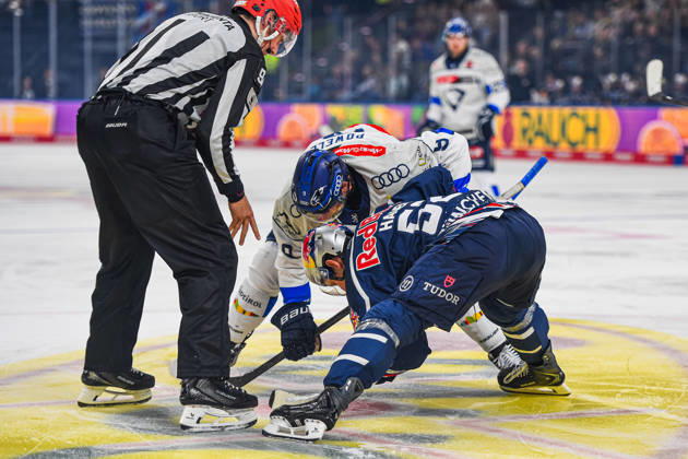 October 9, 2026, Munich, Germany; PENNY DEL, German Ice Hockey League, 2026–27 season, Matchday 7: EHC Red Bull Munich vs. ERC Ingolstadt at SAP Garden in Munich; Patrick Hager of EHC Red Bull Munich at the faceoff