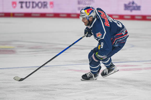 October 9, 2026, Munich, Germany PENNY DEL, German Ice Hockey League, 2026–27 season, Matchday 7: EHC Red Bull Munich vs. ERC Ingolstadt at SAP Garden in Munich; Tobias Rieder of EHC Red Bull Munich skating, in motion on the ice