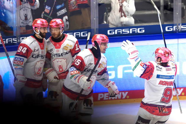 October 9, 2026, DEU, GER, Ice Hockey, Match Day, 2026–27 Season, Berlin, Eisbären Berlin vs. Grizzly Wolfsburg 1–0 by Frederik Tiffels, Eisbären Berlin 95, Eisbären players, cheering, celebrating, joy, happiness, happy, positive emotions, nordphoto GmbH, Engler, City, Über Arena, State, Country Copyright: xNordphotox xEnglerx