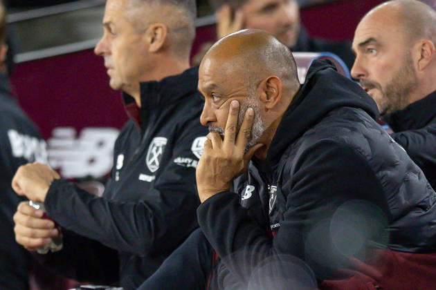 West Ham United v Queens Park Rangers, EFL Sky Bet Championship, EFL, Football, London Stadium, London, UK - 09 Oct 2026 West Ham United Head Coach Nuno Espirito Santo London London Stadium Stratford GBR, UK NEWSPAPERS OUT Copyright: xEllixBirchx