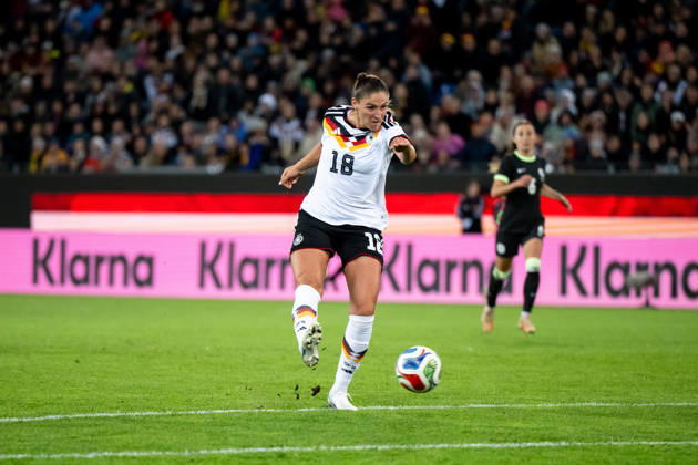 October 9, 2026, GER, Soccer, Women s, International Match, Karlsruhe, Germany vs. Australia: Melissa Kössler of Germany s U-18 team scores the goal to make it 2-0 at Karlsruhe BBBank Wildpark, Baden-Württemberg, Germany Copyright: xNordphoto Memmlerx