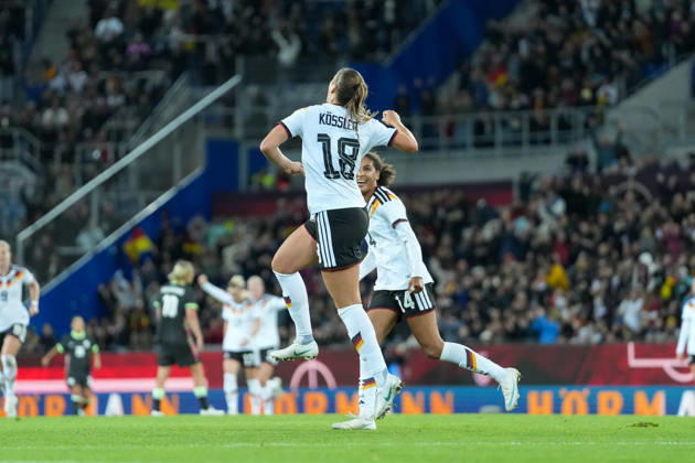 Melissa Kössler Melissa Koessler Germany Women s National Team, 18 Goal Celebration, Emotions, Shot on Goal, Finish, Goal Scored, Goal, Hit, Germany, Soccer, International Match, Friendly Match, Exhibition Match, 2026 2027, Germany vs. Australia, October 9, 2026, BBBank Wildpark, Karlsruhe, Baden-Württemberg, Germany Copyright: xArnexAmbergx