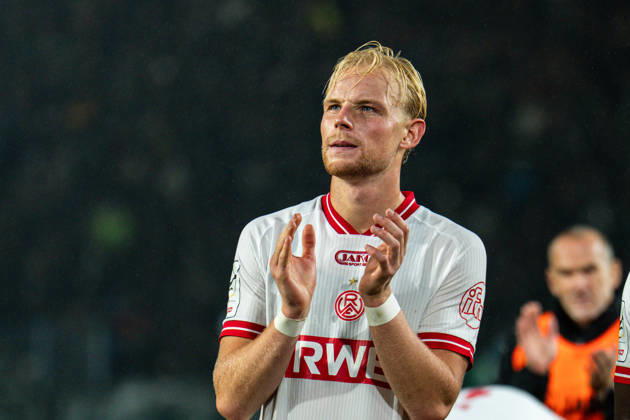 October 9, 2026, 3rd Division, Matchday 8, SC Preußen Münster vs. Rot Weiss Essen at the LVM Preußenstadion; Ben Hüning (Essen) disappointed with the draw. IMPORTANT NOTICE: In accordance with DFB and DFL regulations, it is prohibited to use or allow the use of photographs taken in the stadium and or during the game in the form of sequential images and or video-like photo series Copyright: xJordyxFourgonx