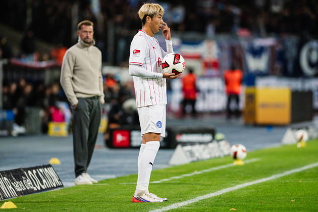 2. Bundesliga: Eintracht Braunschweig vs. Holstein Kiel, October 9, 2026; Hiroki Sekine, Holstein Kiel, 32; Soccer; 2. Bundesliga; Matchday 7: Eintracht Braunschweig vs. Holstein Kiel on October 9, 2026, at Eintracht Stadium, Braunschweig DFL regulations prohibit any use of photographs as image sequences and or quasi-video Copyright: xBEAUTIFULxSPORTS Tonhäuserx