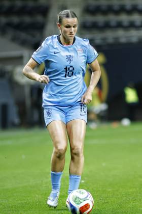 FELCSUT, 09-10-2026 , Pancho Arena, season 2026 2027 , UEFA worldcup qualification football play-offs round 1 , match between Hungary and The Netherlands (women) 1st leg , Pictures shows Netherlands player Kerstin Casparij Hungary - Netherlands (women) x208079358x Copyright:
