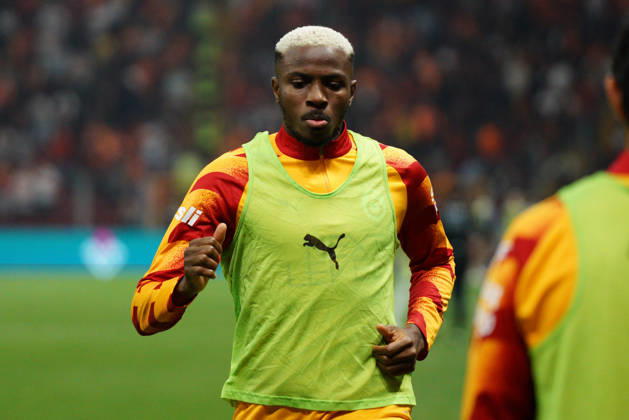 October 9, 2026, Sariyer, Istanbul, Turkey: Victor Osimhen (C) of Galatasaray warms up during the Turkish Super League 2026 27 match between Galatasaray and Kasimpasa at RAMS Park Stadium in Istanbul, Turkey, on October 9, 2026. Sariyer Turkey - ZUMAu194 20261009_zip_u194_021 Copyright: xTolgaxUluturkx