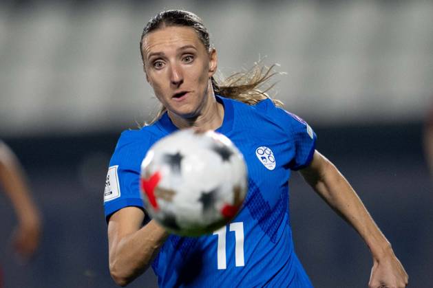 Turkiye v Slovenia - FIFA Women s World Cup 2027 European Qualifiers ISTANBUL, TURKIYE - OCTOBER 09: Lara Pransnikar (11) of Slovenia competes during the FIFA Women s World Cup 2027 European Qualifiers Play-offs Round 1 First Leg between Turkiye and Slovenia at Pendik Stadium in Istanbul, Turkiye, on October 09, 2026. Didem Mente Anadolu Istanbul Turkey. Editorial use only. Please get in touch for any other usage. Copyright: x2026xAnadoluxDidemxMentex