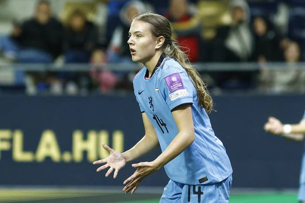 FELCSUT, 09-10-2026 , Pancho Arena, season 2026 2027 , UEFA worldcup qualification football play-offs round 1 , match between Hungary and The Netherlands (women) 1st leg , Pictures shows Netherlands player Lotte Keukelaar Hungary - Netherlands (women)  x208079532x Copyright: