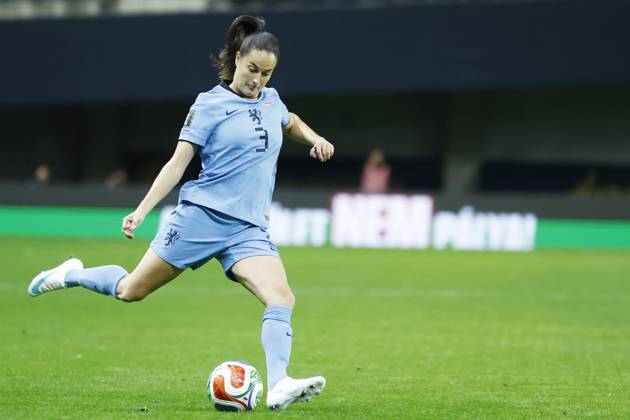 FELCSUT, 09-10-2026 , Pancho Arena, season 2026 2027 , UEFA worldcup qualification football play-offs round 1 , match between Hungary and The Netherlands (women) 1st leg , Pictures shows Netherlands player Caitlin Dijkstra Hungary - Netherlands (women)  x208079572x Copyright: