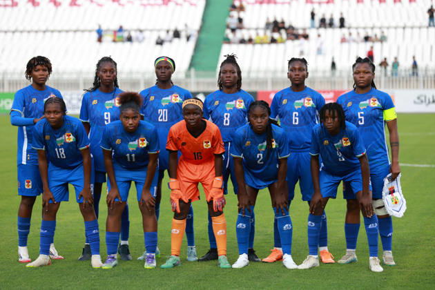 Algerie vs Republique centrafricaine feminine (Qualifications JO Les titulaires de Republique centrafricaine posent pour une photo de groupe avant le match Algerie contre Republique centrafricaine feminine, Qualifications JO Los Angeles 2028, au Stade de 5 Juillet a Alger, en Algerie, le 09 Octobre 2026 (Photo By Billel Bensalem APP Images) Alger Algerie Copyright: xAlgà riexPressexPhotosxAPPxBillelxBensalemx xAPPxImagesx 670A1654