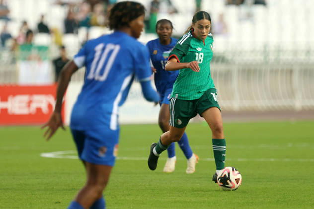 Algerie vs Republique centrafricaine feminine (Qualifications JO Bekhaled Sofia Imane Joueuse d Algerie, lors du match Algerie contre Republique centrafricaine feminine, Qualifications JO Los Angeles 2028, au Stade de 5 Juillet a Alger, en Algerie, le 09 Octobre 2026 (Photo By Billel Bensalem APPImages) Alger Algerie Copyright: xAlgà riexPressexPhotosxAPPxBillelxBensalemx xAPPxImagesx 670A1758
