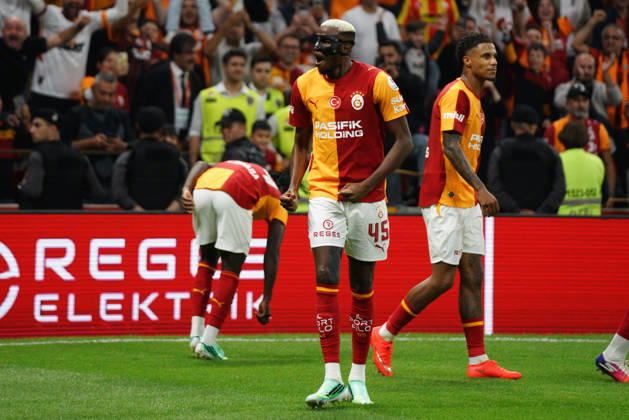 October 9, 2026, Sariyer, Istanbul, Turkey: Victor Osimhen (C) of Galatasaray celebrates after goal scored by Mario Lemina during the Turkish Super League 2026 27 match between Galatasaray and Kasimpasa at RAMS Park Stadium in Istanbul, Turkey, on October 9, 2026. Sariyer Turkey - ZUMAu194 20261009_zip_u194_026 Copyright: xTolgaxUluturkx