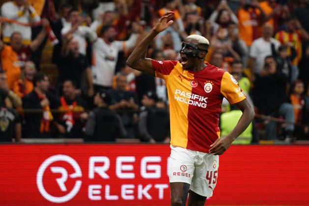 October 9, 2026, Sariyer, Istanbul, Turkey: Victor Osimhen (C) of Galatasaray celebrates after goal scored by Mario Lemina during the Turkish Super League 2026 27 match between Galatasaray and Kasimpasa at RAMS Park Stadium in Istanbul, Turkey, on October 9, 2026. Sariyer Turkey - ZUMAu194 20261009_zip_u194_029 Copyright: xTolgaxUluturkx