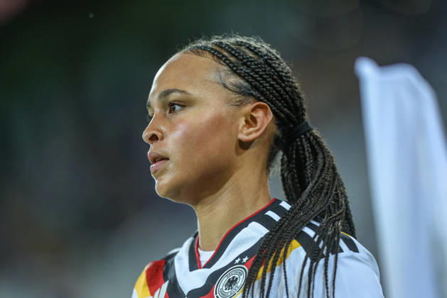 GER, Karlsruhe, Germany vs. Australia, FIFA, DFB, soccer, 2026–2027 season, BBBank Wildpark, Friendly Match: Pictured from left, Lisa Baum (Germany), Women’s National Team. DFB and DFL regulations prohibit any use of photographs as image sequences and or quasi-video, October 9, 2026 Copyright: HMBxMedia HendrikxHamelau
