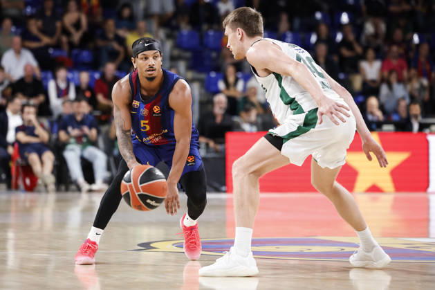 October 9, 2026, Barcelona, Barcelona, Spain: Juntin Robinson of FC Barcelona, Barca in action during the EuroLeague League Phase MD 4 match played between FC Barcelona and Zalgiris Kaunas at Palau Blaugrana on October 09, 2026 in Barcelona, Spain. FC Barcelona V Zalgiris Kaunas - Euroleague 2026 2027 - ZUMAa181 20261009_zaa_a181_303 Copyright: xJavierxBorregox