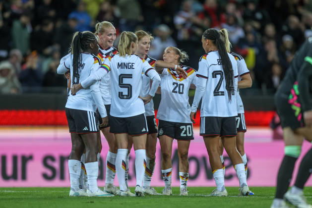 GER, Karlsruhe, Germany vs. Australia, FIFA, DFB, Soccer, 2026–2027 Season, BBBank Wildpark, Friendly Match: Photo by Camilla Küver, Germany, Women’s National Team, Goal, Celebration and Joy, Emotions DFB DFL REGULATIONS PROHIBIT ANY USE OF PHOTOGRAPHS AS IMAGE SEQUENCES AND OR QUASI-VIDEO, October 9, 2026 Copyright: HMBxMedia HendrikxHamelau