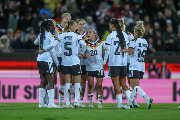 GER, Karlsruhe, Germany vs. Australia, FIFA, DFB, Soccer, 2026–2027 Season, BBBank Wildpark, Friendly Match: Photo by Camilla Küver, Germany, Women’s National Team, Goal, Celebration and Joy, Emotions DFB DFL REGULATIONS PROHIBIT ANY USE OF PHOTOGRAPHS AS IMAGE SEQUENCES AND OR QUASI-VIDEO, October 9, 2026 Copyright: HMBxMedia HendrikxHamelau