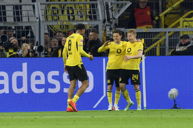 Daniel Svensson of Borussia Dortmund celebrates his goal, which made the score 1–0, during the Bundesliga match between Borussia Dortmund and SV Werder Bremen at Signal Iduna Park on October 9, 2026, in Dortmund, Germany. Photo by Max Maiwald, DeFodi Images. Daniel Svensson of Borussia Dortmund celebrates after scoring his team’s first goal during the Bundesliga match between Borussia Dortmund and SV Werder Bremen at Signal Iduna Park on October 9, 2026 in Dortmund, Germany. Photo by Max Maiwald, DeFodi Images. DFB and DFL regulations prohibit any use of photographs as image sequences and or quasi-video. Photo by Max Maiwald, DeFodi Images.