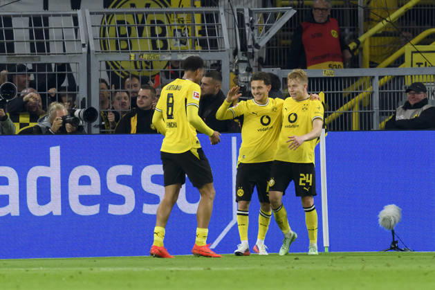 Daniel Svensson of Borussia Dortmund celebrates his goal, which made the score 1–0, during the Bundesliga match between Borussia Dortmund and SV Werder Bremen at Signal Iduna Park on October 9, 2026, in Dortmund, Germany. Photo by Max Maiwald, DeFodi Images. Daniel Svensson of Borussia Dortmund celebrates after scoring his team’s first goal during the Bundesliga match between Borussia Dortmund and SV Werder Bremen at Signal Iduna Park on October 9, 2026 in Dortmund, Germany. Photo by Max Maiwald, DeFodi Images. DFB and DFL regulations prohibit any use of photographs as image sequences and or quasi-video. Photo by Max Maiwald, DeFodi Images.