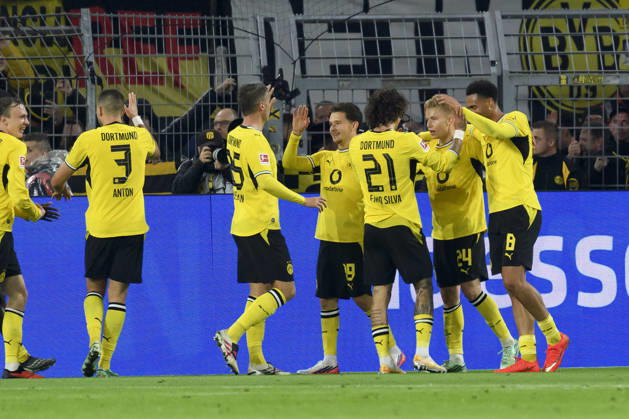 Daniel Svensson of Borussia Dortmund celebrates his goal, which made the score 1–0, during the Bundesliga match between Borussia Dortmund and SV Werder Bremen at Signal Iduna Park on October 9, 2026, in Dortmund, Germany. Photo by Max Maiwald, DeFodi Images. Daniel Svensson of Borussia Dortmund celebrates after scoring his team’s first goal during the Bundesliga match between Borussia Dortmund and SV Werder Bremen at Signal Iduna Park on October 9, 2026 in Dortmund, Germany. Photo by Max Maiwald, DeFodi Images. DFB and DFL regulations prohibit any use of photographs as image sequences and or quasi-video. Photo by Max Maiwald, DeFodi Images.