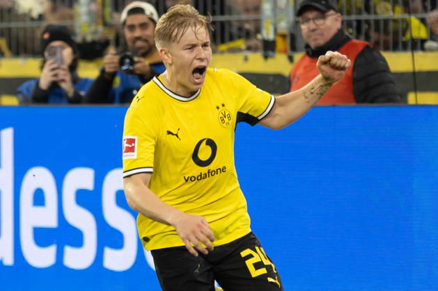 Dortmund, Germany October 9, 2026 Bundesliga 2026–2027 Matchday 5: Borussia Dortmund vs. SV Werder Bremen Pictured: Daniel Svensson celebrates after scoring the 1–0 goal for BVB. DFL and DFB regulations prohibit any use of photographs as image sequences and or quasi-video. Signal Iduna Park, North Rhine-Westphalia Copyright: xFotostandx xZeisingx