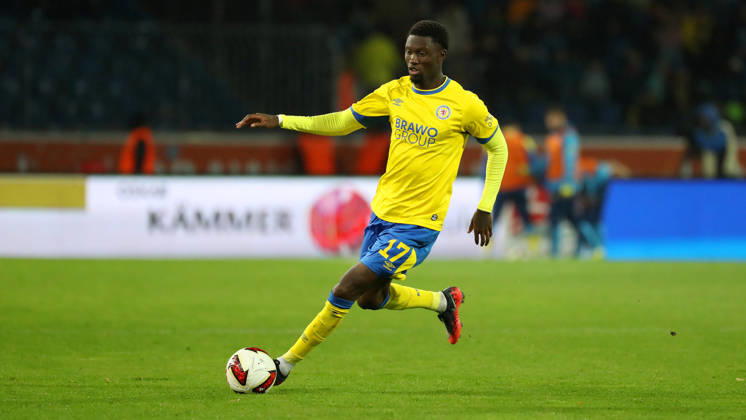Braunschweig vs. Kiel, 2nd Bundesliga Braunschweig, October 9, 2026, Soccer, Men s, 2nd Bundesliga, 2026–2027 Season, Eintracht Braunschweig vs. Holstein Kiel, Aaron Opoku, Eintracht Braunschweig, DFL, DFB. REGULATIONS PROHIBIT ANY USE OF PHOTOGRAPHS AS IMAGE SEQUENCES AND OR QUASI-VIDEO. Stadion an der Hamburger Straße, Lower Saxony, Germany