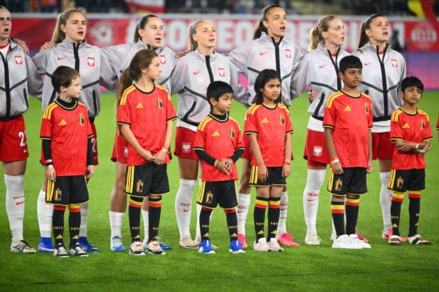 Belgium v Poland - FIFA Women s World Cup 2027 UEFA Qualifiers LEUVEN, BELGIUM - OCTOBER 09 : Players of Polen during the FIFA Women s World Cup 2027 UEFA European Qualifiers play-offs round 1 path 2 first leg match between Belgium and Poland on October 9, 2026 in Leuven, Belgium, 09 10 2026 Leuven Belgium Copyright: xVincentxKalutx
