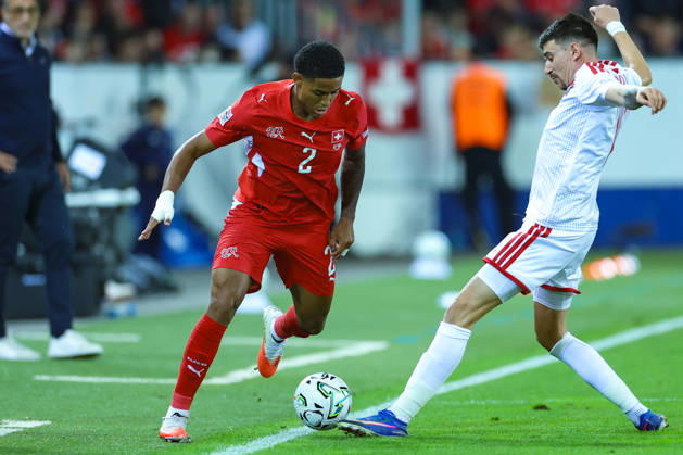LUCERNE, SWITZERLAND - OCTOBER 06: Sascha Britschgi (2, Switzerland) during the UEFA Nations League match between Switzerland and North Macedonia at thermoplan arena on October 6, 2026 in Lucerne, Switzerland. Copyright: xUrsxOttigerx xSPPx Sportspressphoto_SPR249944