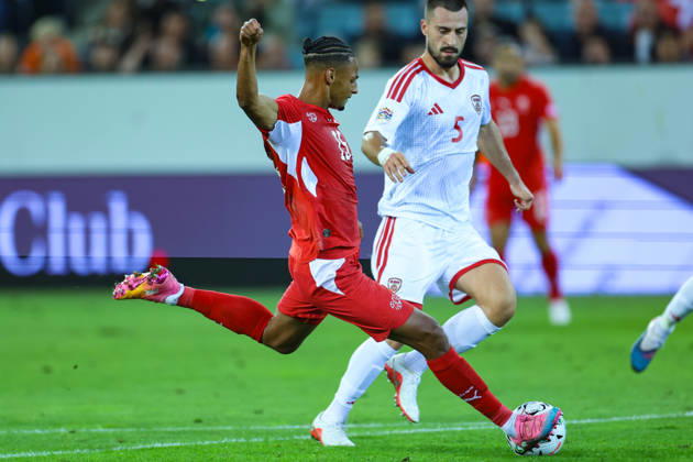 LUCERNE, SWITZERLAND - OCTOBER 06: Mohameth Djibril Ibrahima Sow (15, Switzerland) during the UEFA Nations League match between Switzerland and North Macedonia at thermoplan arena on October 6, 2026 in Lucerne, Switzerland. Copyright: xUrsxOttigerx xSPPx Sportspressphoto_SPR249954