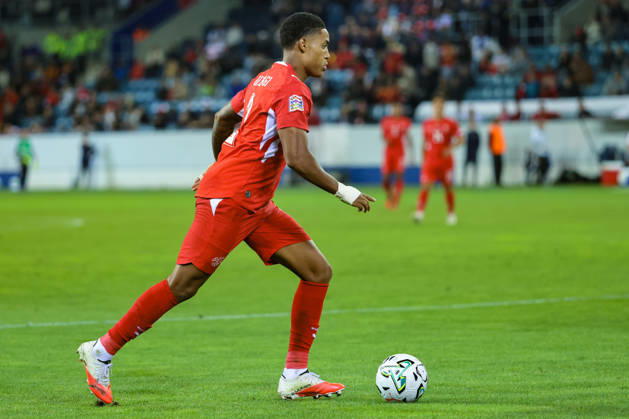 LUCERNE, SWITZERLAND - OCTOBER 06: Sascha Britschgi (2, Switzerland) during the UEFA Nations League match between Switzerland and North Macedonia at thermoplan arena on October 6, 2026 in Lucerne, Switzerland. Copyright: xUrsxOttigerx xSPPx Sportspressphoto_SPR249968