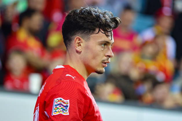 LUCERNE, SWITZERLAND - OCTOBER 06: Fabian Rieder (22, Switzerland) during the UEFA Nations League match between Switzerland and North Macedonia at thermoplan arena on October 6, 2026 in Lucerne, Switzerland. Copyright: xUrsxOttigerx xSPPx Sportspressphoto_SPR249969
