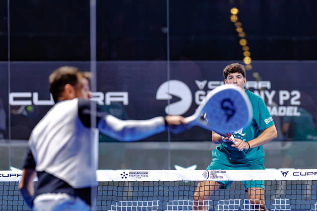 DÜSSELDORF, GERMANY - 9 OCTOBER 2026: Image shows Arturo Coello (ESP) and Gonzalo Alfonso (ARG) during CUPRA Germany Premier Padel P2 2026 Day 6: Quarterfinals at CASTELLO Düsseldorf on 9 10 2026 in Düsseldorf, Germany. Germany Copyright: xFröhlichxPascalx