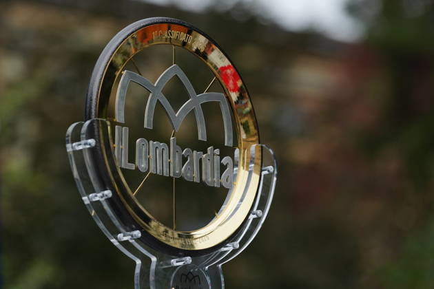 The trophy during the 120th edition of the Il Lombardia, Tour of Lombardy cycling race, a 239 km one day race from Bergamo to Como on October 10, 2026, Italy. Copyright: xGianxMattiaxD™Alberto LaPressex
