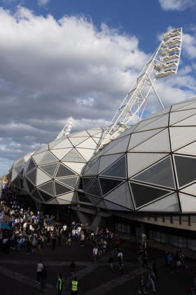 October 10, 2026, Melbourne, Victoria, Australia: MELBOURNE, AUSTRALIA - OCTOBER 10: Fans arrive prior to the Australia Cup Final match between South Melbourne FC and Melbourne Victory FC at AAMI Park on October 10, 2026 in Melbourne, Austr0alia. South Melbourne FC V Melbourne Victory FC - Australia Cup 2026 Final  - ZUMAp121 20261010_zsp_p121_003 Copyright: xChrisxPutnamx