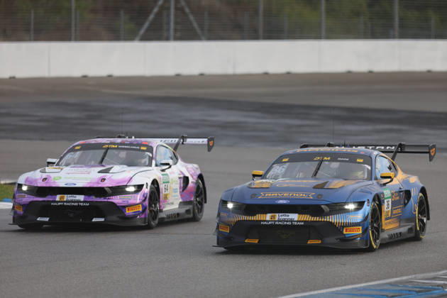 Hockenheim, Germany, October 9–11, 2026; DTM 2026 Season Finale at the Hockenheimring; Saturday Qualifying; Pictured from the right: Arjun Maini (IND) 36 next to Finn Wiebelhaus (GER) 64 in the Ford Mustang from Haupt Racing Team; Hockenheimring, Baden-Württemberg Copyright: xFotostandx xFWMEDIAx