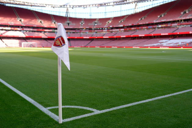 10th October 2026; Emirates Stadium, London, England; Premier League Football, Arsenal versus Leeds United; A general view of the Emirates Stadium and Arsenal club emblem on the corner flag TomxMajor